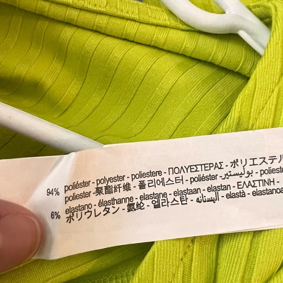 NWT Zara lime green long sleeve stretchy top size small - Picture 7 of 8